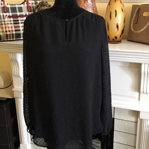 Black Sheer and Underline Blouse
